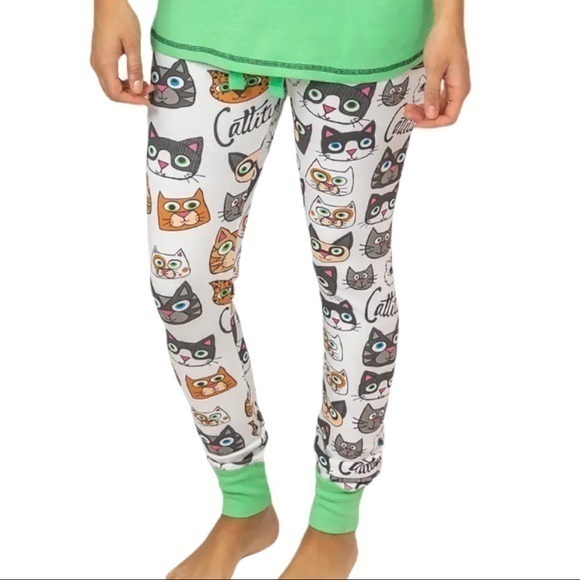 Lazy One Other - LAZY ONE Cattitude Pajama Pants Small EUC
